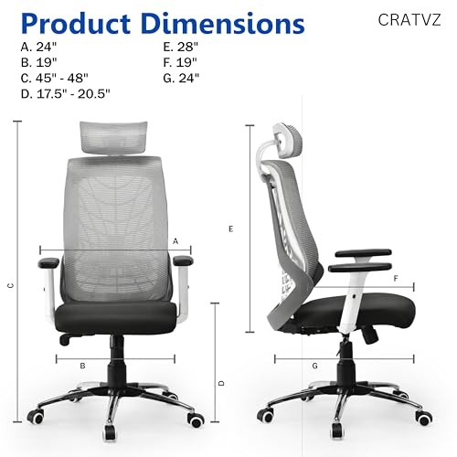 Image of FUGO FG408 Ergonomic High Back Mesh Office Chair,Korean Nylon Mesh,Cushioned Seat,Adjustable Height,Armrests,Lumbar Support,3D Headrest,Tilting Mechanism,Dual Nylon Casters,3-Year Warranty.