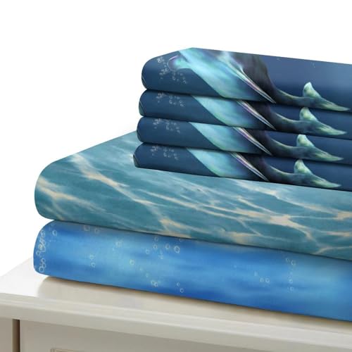 Parure de lit dauphin 3D King 220x240cm en microfibre avec housse de couette - 7