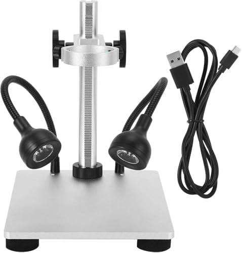 ETZIN Microscope Base Stand, Aluminum Alloy USB Charging Adjustable Bracket Holder with Dual Light Source for Digital EPL-1391S-image-43