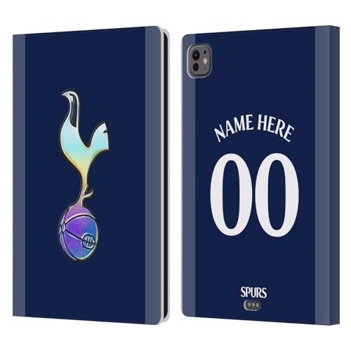 Head Case Designs Officially Licensed Custom Customized Personalized Tottenham Hotspur F.C. Dark Blue and Purple 2023/24 Badge Leather Book Wallet Case Cover Compatible with Apple iPad Pro 11 M4 2024