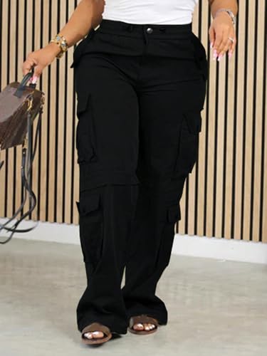 Women's Cargo Pants Relaxed fit Wide Leg Trendy Trousers Trendy Pants Straight Streetwear Bottoms3