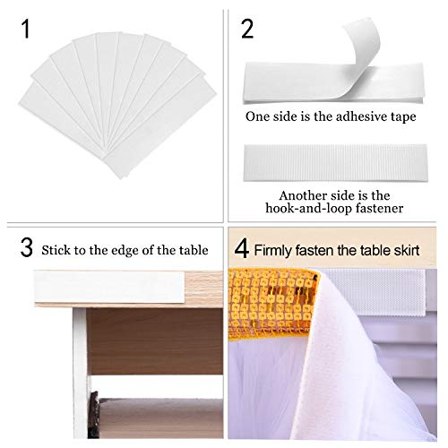 Hb Hbb Magic 9 Ft White Table Skirt With Gold Sequin Tulle Table Skirt For Bridal Shower Wedding Baby Shower Birthday Party #TOP6