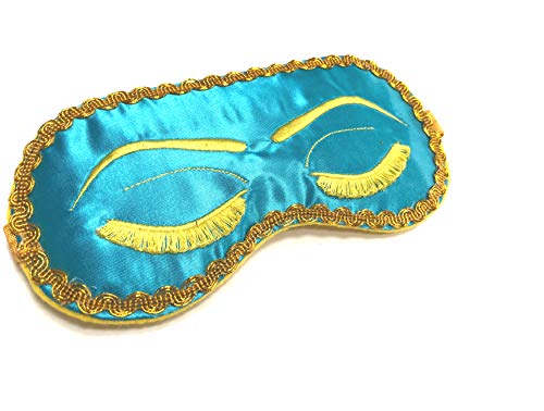 Eyelashes Sleep Mask Holly Golightly Eyelashes Women Sleep Mask Teal Halloween Costume Party Mask #TOP2