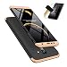 Produktbild MISSDU kompatibel mit Premium Hart PC 360 Grad Hülle Samsung Galaxy J4+/J4 Plus (2018) Hülle + Panzerglas,3 in1 Handytasche Handyhülle Schutzhülle Cover - Schwarz+Gold
