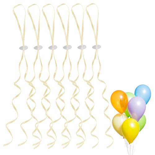 NHGKJU 100 chiusure per palloncini con nastro da 5 mm (2 x 50 pezzi) – Nastro per palloncini senza nodi, 1,2 m di filo per pezzo – Filo per palloncini e set di chiusura in plastica (oro)