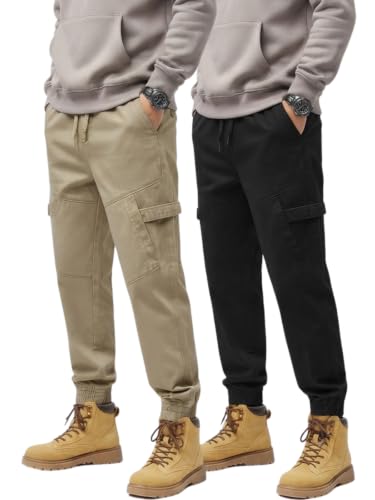 Image of Leriya Fashion Men's Cargo Pants | 4 Pocket Cotton Cargo Joggers for Men | Loose Fit Stylish Pant with Pockets | Casual Baggy Trousers & Streetwear Lower