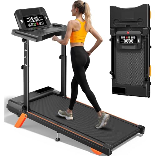 Image of Walking Pad Treadmills for Home - Foldable Treadmill with Handle Bar, 4 Levels Height, 12% Incline, Stand Desk