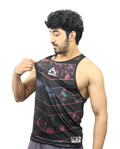 Image of AKIBA Mens Printed Fitness Workout Stringers Gym Stylish Vests