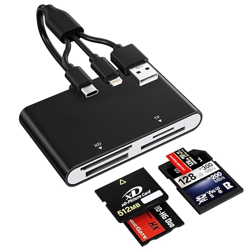 Adaptador Memory Stick Pro Duo - Lector de tarjetas de memoria múltiple 4 en 1 para tarjeta SD/Micro SD/MS/XD-Picture-Card