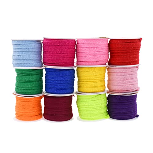 Mandala Crafts 3/8 Inch 12 Rainbow Combo Flat Drawstring Cord Hoodies