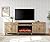 WAMPAT 3-Sided Glass Fireplace TV Stand for 100/90/85 inch TV, Highboy Entertainment Center with 36'' Electric Fireplace, Wood TV Console Table with Storages and Drawers for Living Room, Oak