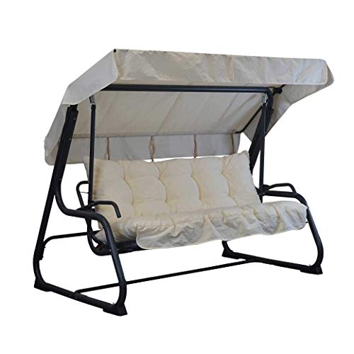 Tecnoweb - Cojines para balancín de 3 plazas - Incluidos en el repuesto también el techo a juego - 100% Made in Italy - Ideal para exteriores (jardines y patios) - Marco no incluido, crudo con rayas