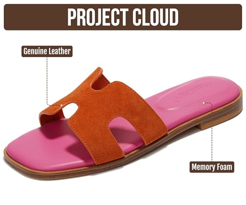 Image of Project Cloud 100% Genuine Leather Sandals Women Flats For Women (Jannel)