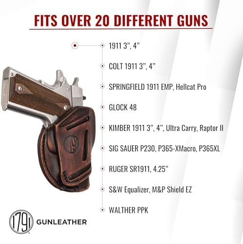 1791 Gunleather 1911 Holster, Fits Sig, Colt, Kimber, Ruger, Taurus 1911 Detail