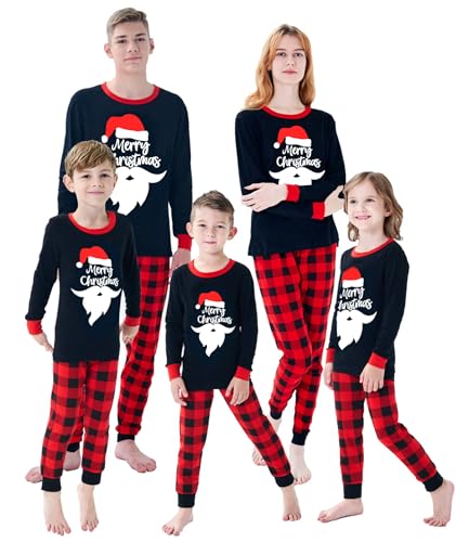 Dolphin&Fish Family Matching Christmas Pjs Christmas Santa Claus Woman's Pajamas Sleepwear Size S Black