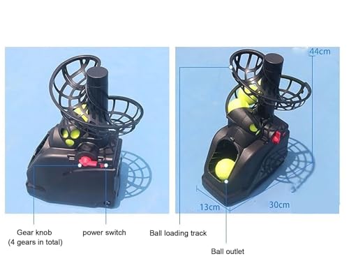 Macchina per palline da tennis – Allenatore portatile automatico con capacità di 30 palline con oscillazione per esercitarsi da soli e allenamento in giardino
