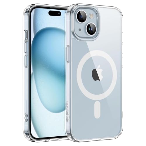 Image of amazon basics Pro Hybrid Magsafe Case Compatible with iPhone 15 | All-Round Protection | Scratch-Resistant - Transparent