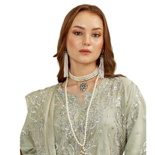 Image of Women's Net Multicolor Heavy Embroidery & Sequin Work Designer Stitched Salwar Suit