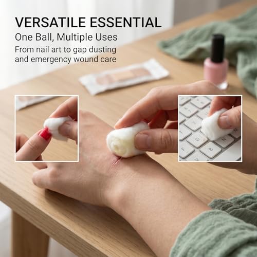 Sukh 250PCS Cotton Balls - Cotton Ball Absorbent Bulk for Face Small White Pure Cotton for Nail Polish Remover Mini Makeup Remover Real Soft for Facial Ears - Image 6