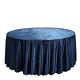 BalsaCircle 120-Inch Navy Blue Round Premium Velvet Tablecloth Wedding Reception Party Home Catering...