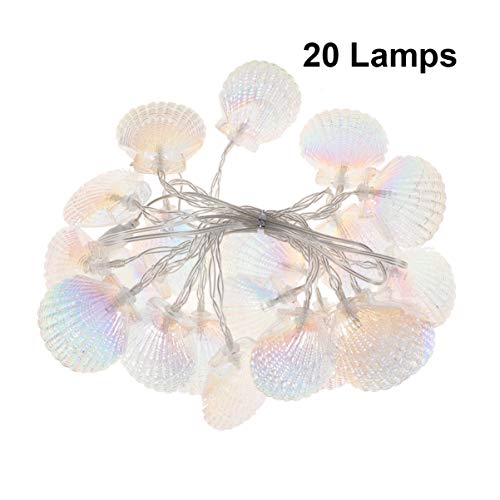 Cordão de luz 3M Uonlytech, 20 contas coloridas em formato de conchas USB luz noturna para quarto, b
