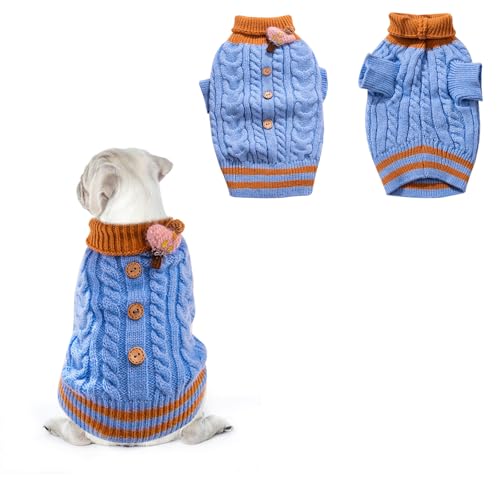 {Ropa Perros Medianos Hembra Accesorios para Perros Jersey para Perros Suéter Perro Cuello Alto Tricotado Invierno Sudadera con Capucha Perros Gatos Pijama Acogedor Abrigo...