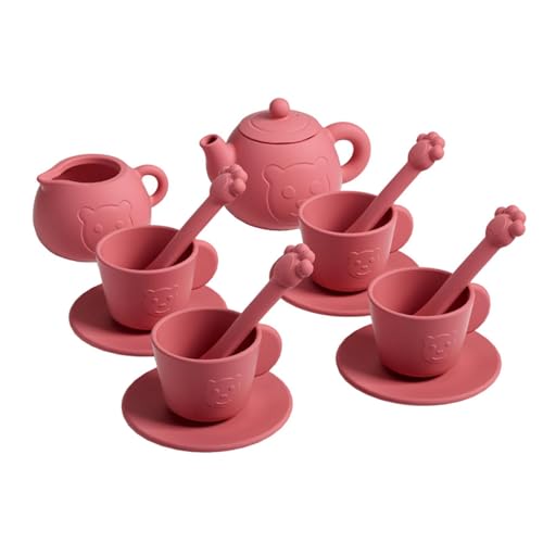 Coffret de dînette pour petites filles en silicone incassable et sain