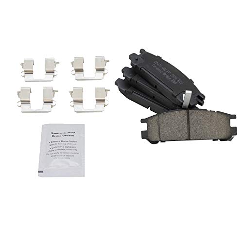Image of TRQ Rear Ceramic Brake Pad and Rotor Set Compatible with 93-96 Subaru Impreza 98-99 with Rear Disc Brakes with Parking Shoes Models
