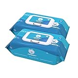 PUPMATE Natural Pet Grooming Wipes, 100 Fresh Counts, Extra Moist & Thick for Dogs & Cats, Puppies & Kittens Set of 2
