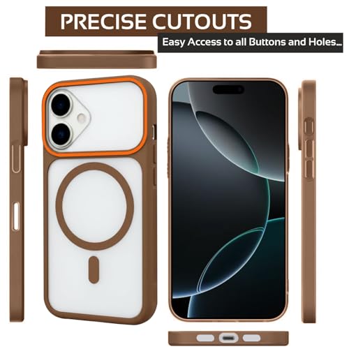 Image of AIBEX Magnetic Compatible Shockproof Case for iPhone 17 - Slim Protective Back Cover with Camera Lens Protection, Strong Magnetic Support, Anti-Slip Grip, Military Grade Drop Protection (Brown)