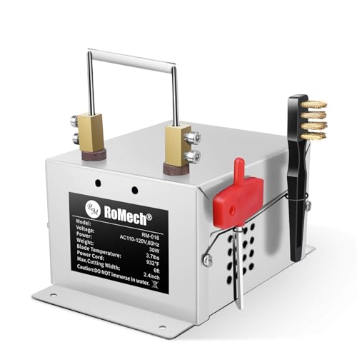 ROMECH 30W Electric Rope Cutter Hot Knife Thermal Blade Bench Mount Cutting Tool Kit for Braid Fabric Webbing Belting Ribbon (30W RM-016)