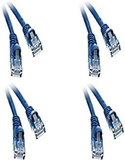 4 Pack Cat5e Ethernet Patch Cable, Snagless/Molded Boot 35 Feet Blue, CNE474361