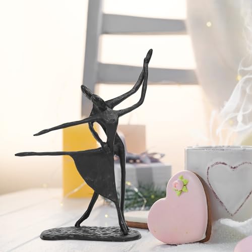 Escultura de Pareja Abstracta en Hierro Fundido Negro miniatura 4