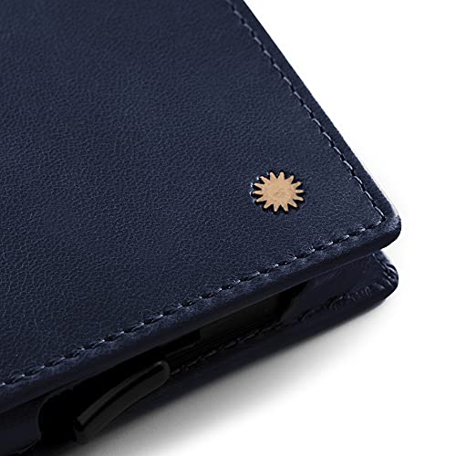 BiFold Cardholder Wallet/Genuine Leather with RFID Blocking / W1 (Blue Nappa)4
