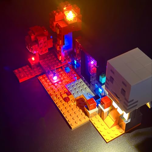 Construcción, Compra de libro digital LYBMTWF - Kit de luz para Lego Mine-Craft The Nether Portal Embush 21255, iluminación creativa compatible con Lego Nether Portal emboscada, haz tú mismo tu...