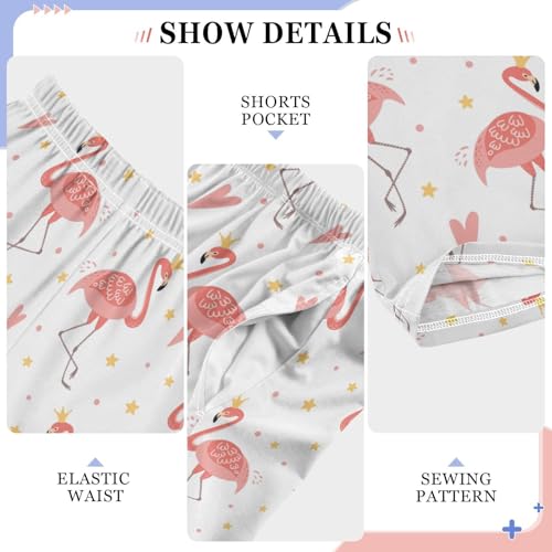 Flamingo Red Love Boys Long Pants Soft Trousers Elastic Waist Kids Lounge Bottoms with Pockets S-XL4