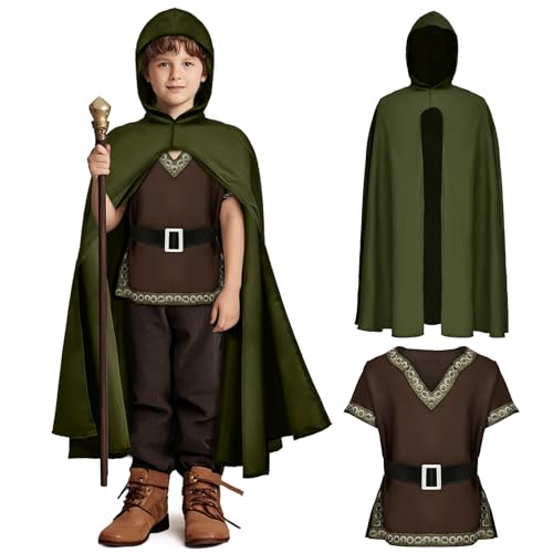 Tacobear Disfraz Medieval Niño Capa con Capucha...