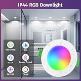 YindaLux reflektor LED Bluetooth RGB 5 W 230 V, 4 sztuki w opakowaniu reflektorów LED ciepłe / białe i zimne / białe kolorowe 2700 K-6500 K, możliwość ściemniania, sterowanie za pomocą aplikacji i