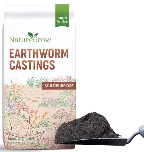 NatureGrow Earth Worm Castings 15LB - Organic Fertilizer Includes Humic