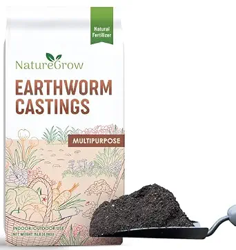 NatureGrow Earth Worm Castings 40LB - Organic Fertilizer with Humic Acid for Gardening