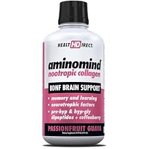 HEALTH DIRECT - AminoMind - Nootropic Collagen Supplement for Brain Health and BDNF - Pro-Hyp & Hyp-Gly Dipeptides, Coffeeberry Antioxidants - Passionfruit Guava - 14 Fl Oz 28 Servings