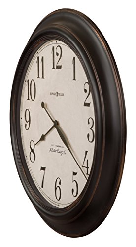 Howard Miller Coldwater Wall Clock Ii 549-472 – Aged Black Molded Frame With Bronze Highlights, Distressed Antique White Dial, Rustic Home Décor, Quartz Movement #TOP3