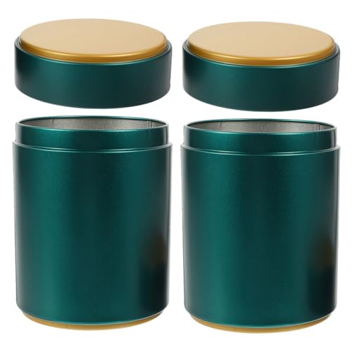BESPORTBLE 2pcs Small Tea Storage Canisters Airtight Tinplate Jars for Loose Tea Coffee Beans Nuts Multipurpose Food Containers with Sealed Lids Easy to Clean