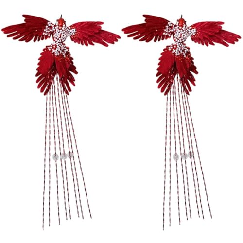 Oiseaux artificiels de Noël à clipser et plumes pour loisirs créatifs - 2