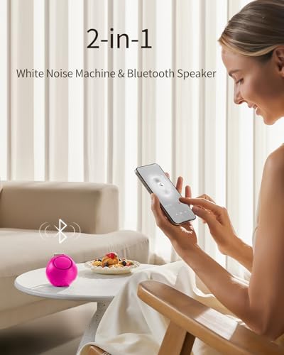 Image of CHICWAY Portable Sound Machine with AI Cry Detection White Noise Machine | Mom's Choice Awards 18 Soothing Sound Bluetooth Speaker Night Light White Noise for Baby Adult Home Travel Office Barbie Pink