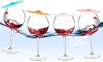 Verres à vin flottants pour piscine avec cup Lids (18oz) (Ensemble de 4) | Shatterproof, Verres côté piscine, Matériel Tritan sans BPA, Parfait pour les piscines, Tubes, Camping, Fêtes d'été