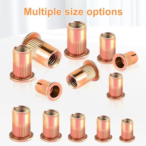 120 Stück Nietmuttern M5 Einpressmuttern Kohlenstoffstahl HüLsenmutter M5 Verzinkt Gewindenieten M5 Runde Flachkopf Einziehmuttern Blindnietmutter Verwendet für Metallplatte Elektrische Industrielle