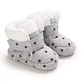 Baby Winterstiefel Jungen Winter Babyschuhe Mädchen, Krabbelschuhe Baby Warm Halten Lauflernschuhe Winter Winddicht wasserdicht Schneestiefel Weiche Sohlen Krippe Schuhe Stiefel (grau,0-6 Monate)