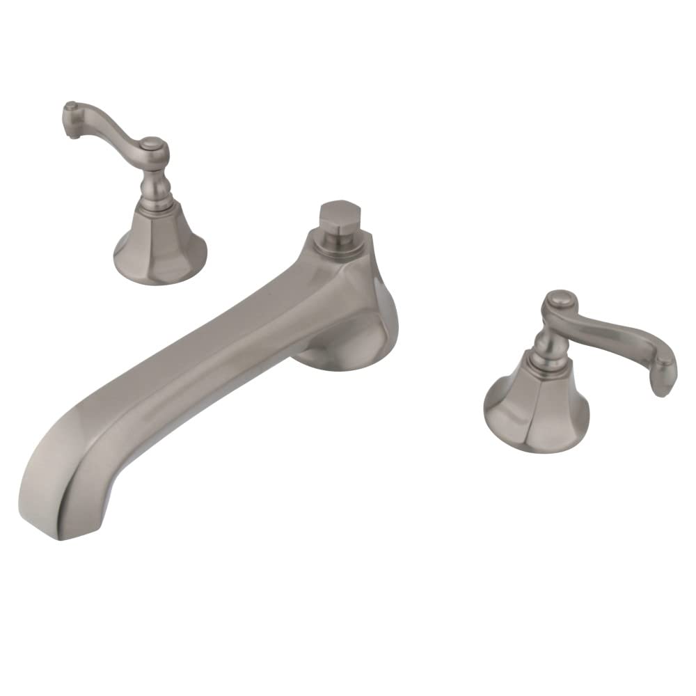 Robinet de baignoire romaine Kingston Brass KS4308FL en nickel brossé pour un bain élégant