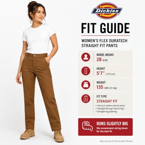 Women's Flex DuraTech Straight Fit Pants, Brown Duck, 6 RG - image 3